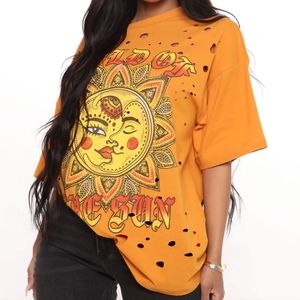 Fashion Nova - Child of the Sun Distressed Tee